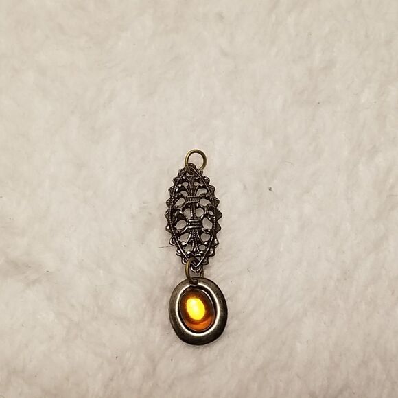 Orange & Silver Colored Pendant - Picture 1 of 2